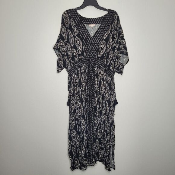 Knox Rose boho all over print kimono kaftan plus size v neck dress size xxl - Picture 2 of 7